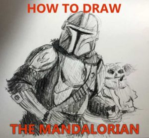 Read more about the article How to Draw THE MANDALORIAN and BABY YODA realistic / easy / simple / quick / fast Step by Step Tutorial using pencil and charcoal