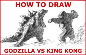 Read more about the article How to Draw GODZILLA VS KING KONG easy / simple / fast / quickly / realistic with shading drawing / painting tutorial