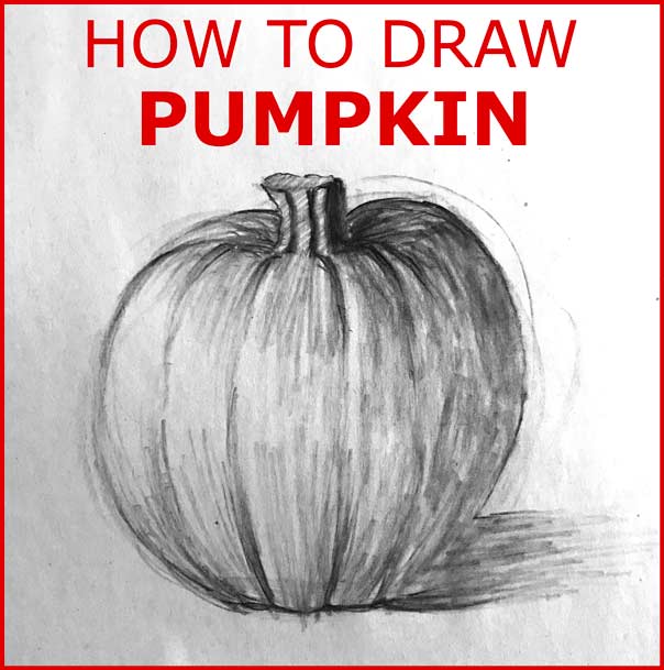 How to Draw a PUMPKIN easy to do drawing tutorial for kids and adults Step by Step instructions Halloween fun spooky scary jack o latern