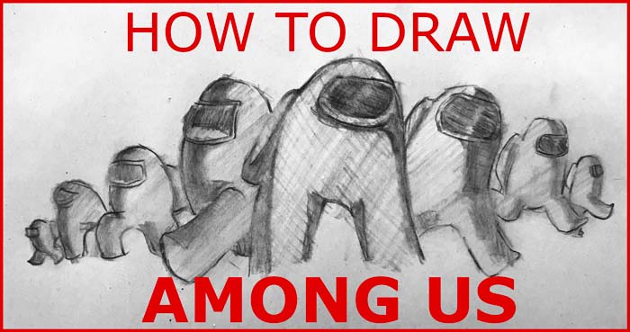 How to Draw Among Us Imposter step by step drawing tutorial / easy / simple / fast for kids realistic shading