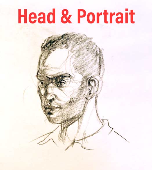 Head and portrait week 2 how to draw / construct / paint in an easy / simple / fast / quick way using drawing methods for beginners / advanced / intermediate technique so quick and fast